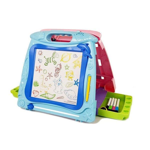 Double-sided drawing board. Markers. Magnets