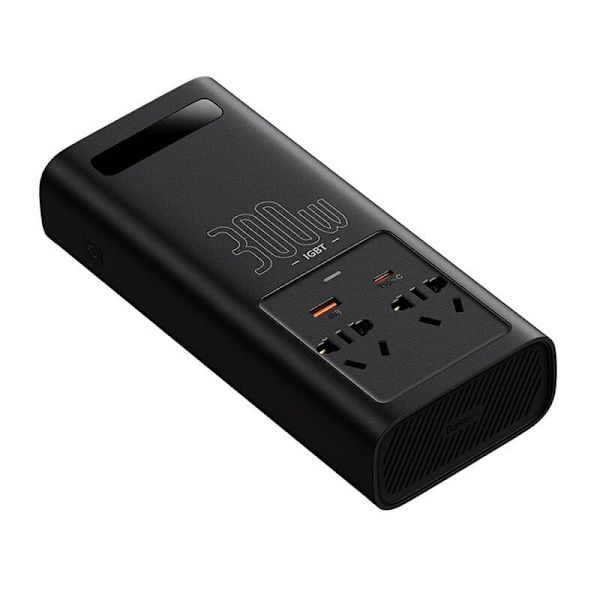INVERTOR ELECTRIC auto Baseus, IGBT, 2 x AC, 1 x USB Type-C, 1 x USB, 300W 220V, conectare auto 12V, negru "CGNB010101" (timbru verde 2.00 lei) - 6932