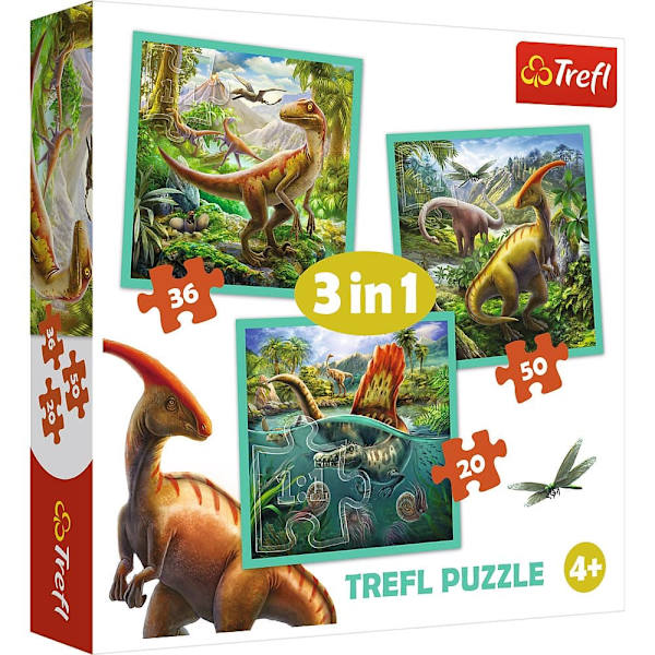 TREFL Puzzle Dinosaurs 3 in 1 set