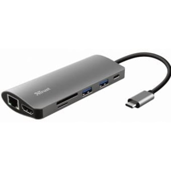 Dokstacija Trust Dalyx 7-in-1 USB-C Silver Alumiini