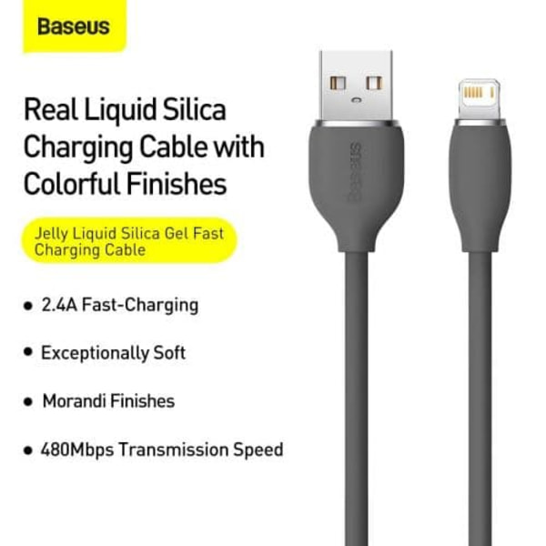 Baseus Jelly  cable USB to Lightning, 2,4A, 1,2m (black)