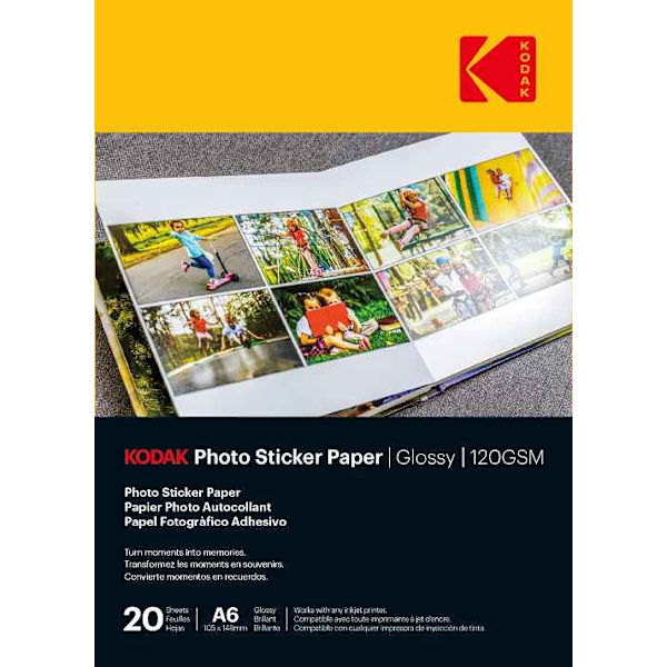 Kodak Photo Sticker Paper A6 Glossy 20 sheets