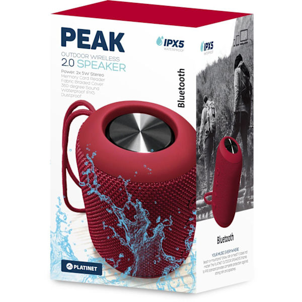 Platinet wireless speaker Peak PMG13 BT, red (44489)