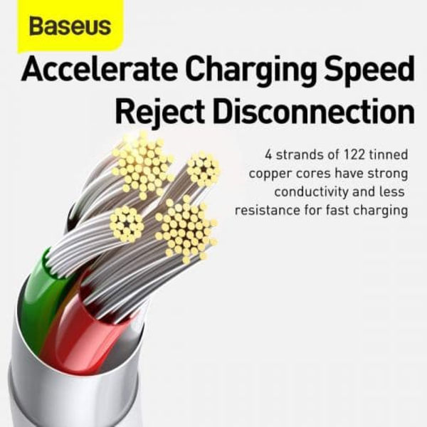 Baseus Cable Superior Series 3-in-1 Fast Charging Data Cable USB to M+L+C 3.5A 1.5m White (CAMLTYS-02)
