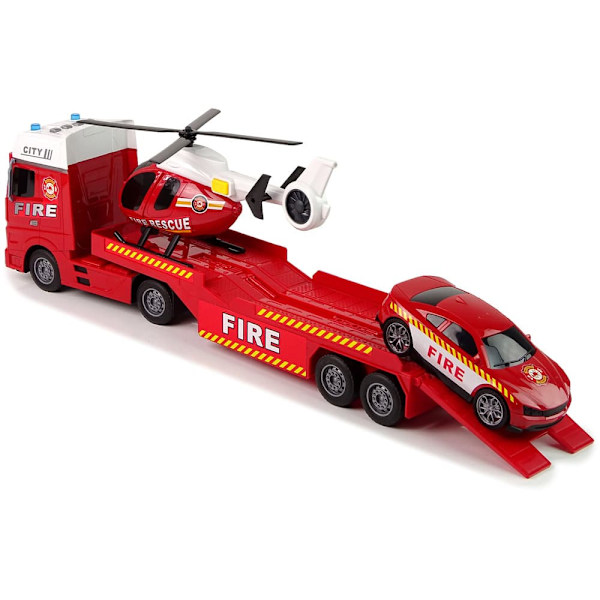 Fire Brigade Set Truck Helicopter Sound Lights