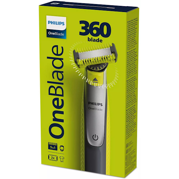 Philips | Face and Body Shaver | QP2834/20 OneBlade 360 | Operating time (max) 60 min | Wet & Dry | Lithium Ion | Black/Green