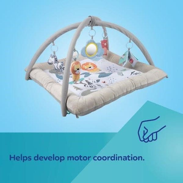 CANPOL BABIES Plush educational play mat with arches for children 0+ mėn., SAFARI, 81/101