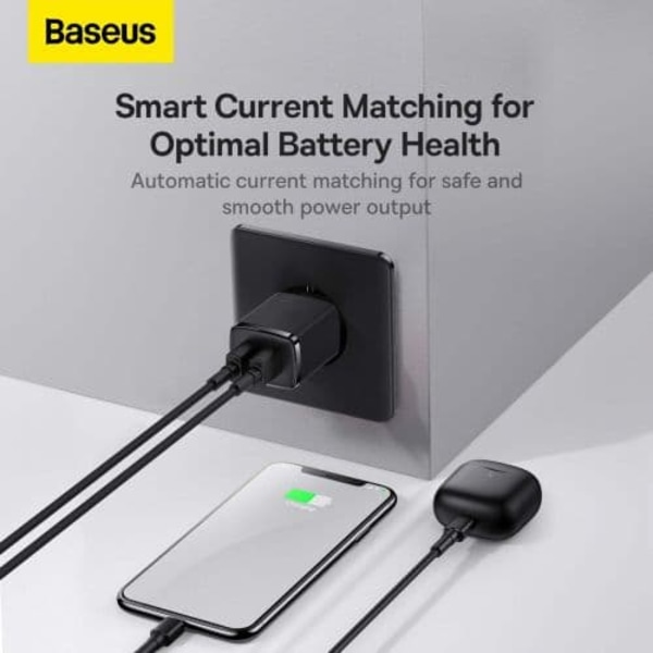 Baseus Compact Wall Charger 2x USB / 10.5W musta