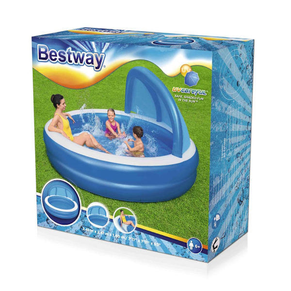 Bestway 7'11" x 7'11" x 55"/2.41m x 2.41m x 1.40m Summer Days Family Pool