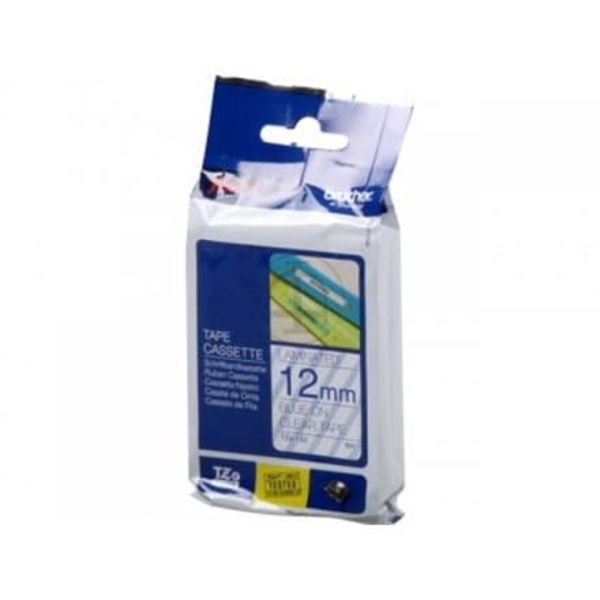 BROTHER TZE133 12mm BLUE ON CLEAR