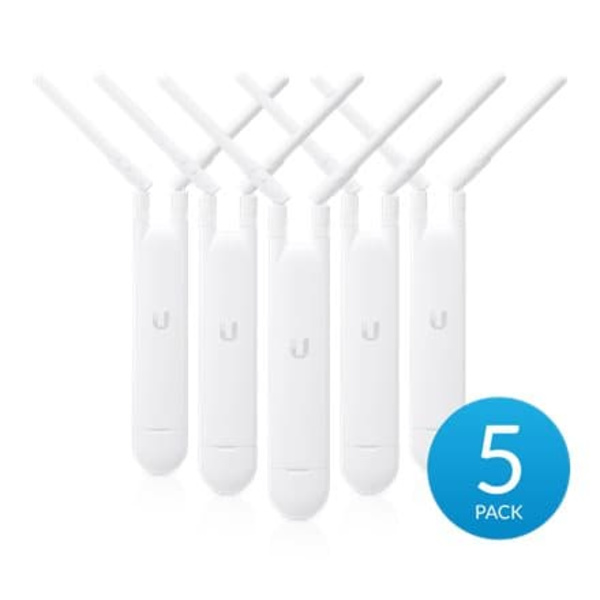 Ubiquiti | UniFi | UAP-AC-M-5Pack Mesh Access Point | 802.11ac | 2.4/5 | 867 Mbit/s | 10/100/1000 Mbit/s | Ethernet LAN (RJ-45) ports 1 | MU-MiMO Yes Hvid