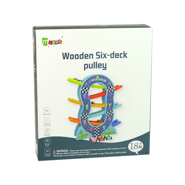 Wooden Slide 6 Levels Cars Numbers