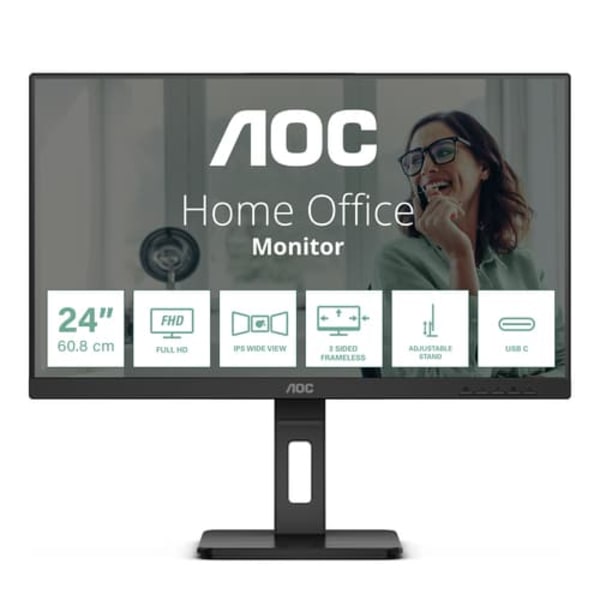 AOC 24P3CV LED display 60.5 cm (23.8") 1920 x 1080 pixels Full HD Black musta