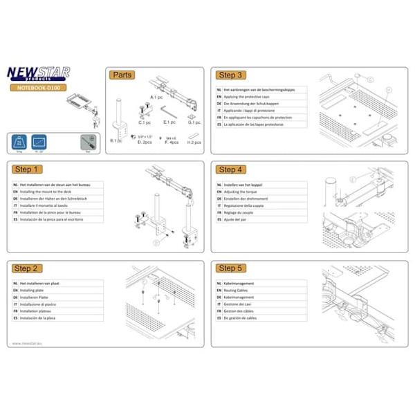 NB ACC DESK MOUNT 10-22"/NOTEBOOK-D100 NEOMOUNTS