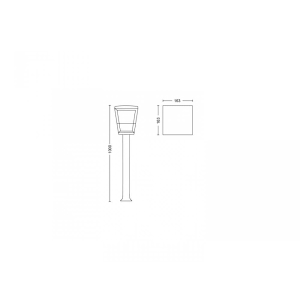ECONIC HUE WACA EU POST BLACK 1X15W 24V