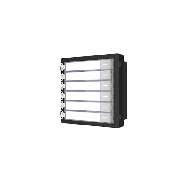 MODUL extensie HIKVISION, pt videinterfon, 6 butoane apelar, montaj aplicat sau ingropat (acc. neincluse), customizare afisare nume, iluminare pe timp