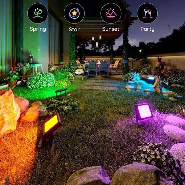 Govee H7060; LED floodlights; RGBICWW, IP65, Bluetooth, Wi-Fi