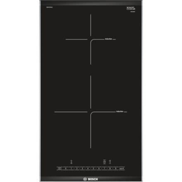 Bosch PIB375FB1E hob Black, Stainless steel Built-in Zone induction hob 2 zone(s) Sort, Rustfrit stål