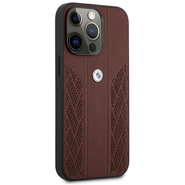 BMW BMHCP13LRSPPR Leather Back Case For Apple iPhone 13 / 13 Pro