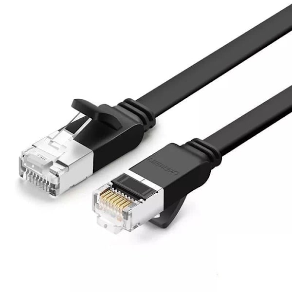 PATCH CORD UTP Ugreen Cat6, "NW101" fire din cupru, flat, viteza maxima 1 Gbps, 0.5m, negru "50183" (timbru verde 0.08 lei) - 6957303851836