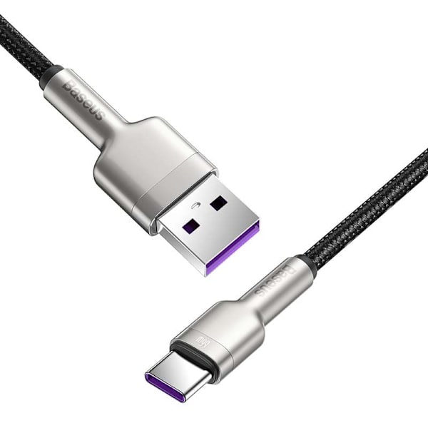 CABLU alimentare si date Baseus Cafule Metal, Fast Charging Data Cable pt. smartphone, USB la USB Type-C 66W, 2m, negru "CAKF000201" (timbru verde 0.1