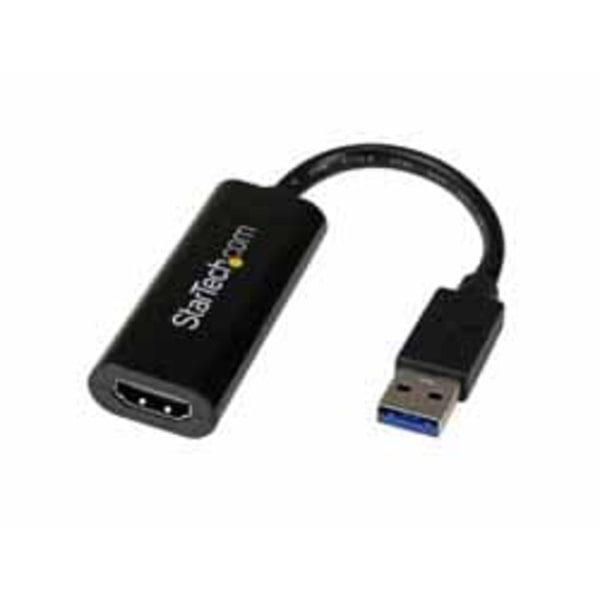 StarTech.com USB 3.0 to HDMI Adapter - Slim Design - 1920x1200 - video / audio cable - TAA Compliant - 19 cm Sort