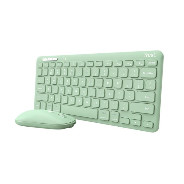 KEYBOARD +MOUSE WRL LYRA/GREEN 24942 TRUST Grön