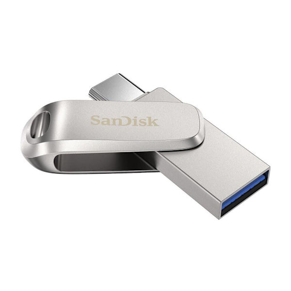 SanDisk Ultra Dual Drive Luxe USB flash drive 128 GB 3.2 Gen 1 (3.1 Gen 1) Stainless steel