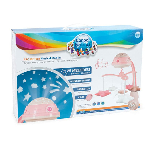 CANPOL BABIES 3in1 musical mobile with projector, pink, 75/100_pin