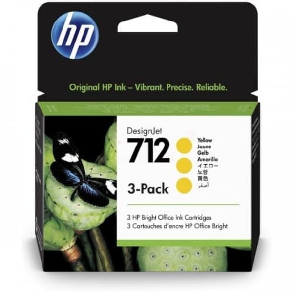 HP 712 3-pack 29-ml Yellow DesignJet Ink Cartridge