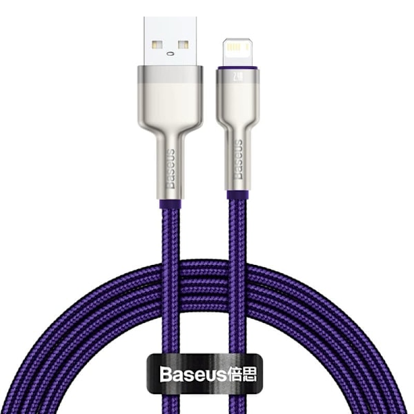 CABLU alimentare si date Baseus Cafule Metal, Fast Charging Data Cable pt. smartphone, USB la Lightning Iphone 2.4A, braided, 1m, violet "CALJK-A05" (