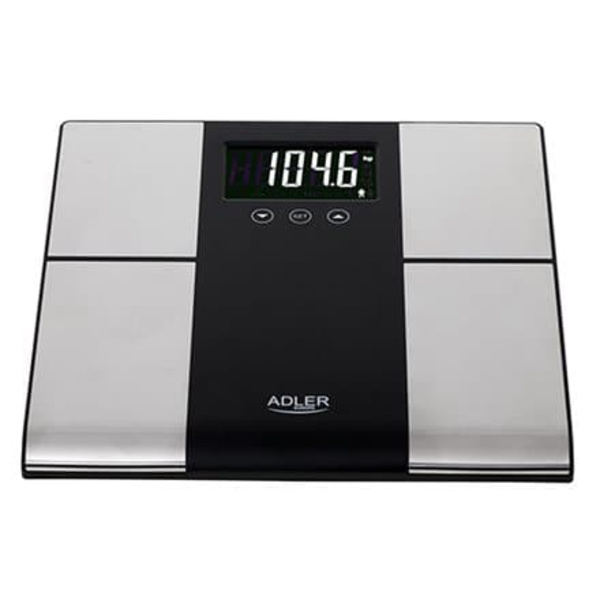 Adler | Bathroom scale with analyzer | AD 8165 | Maximum weight (capacity) 225 kg | Accuracy 100 g | Body Mass Index (BMI) measuring | Stainless steel