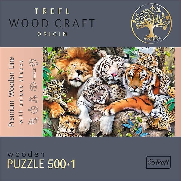 TREFL wooden puzzle Wild cats in the jungle 500+1 pcs