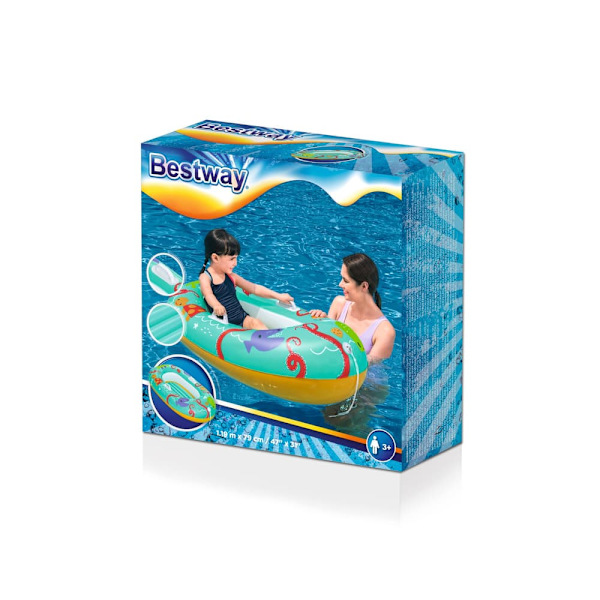 Inflatable Dinghy For Children 119 cm x 79 cm Orange Bestway 34009