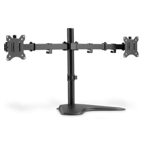 Stojak biurkowy podwójny z zaciskiem 2xLCD max. 32" max. Obciążenie 2x 8kg uchylno-obrotowy czarny Sort