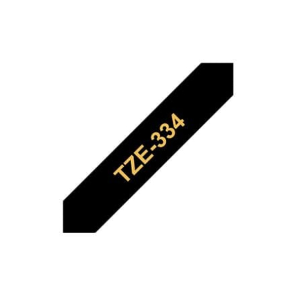 BROTHER P-Touch TZE-334 gold on black 12mm