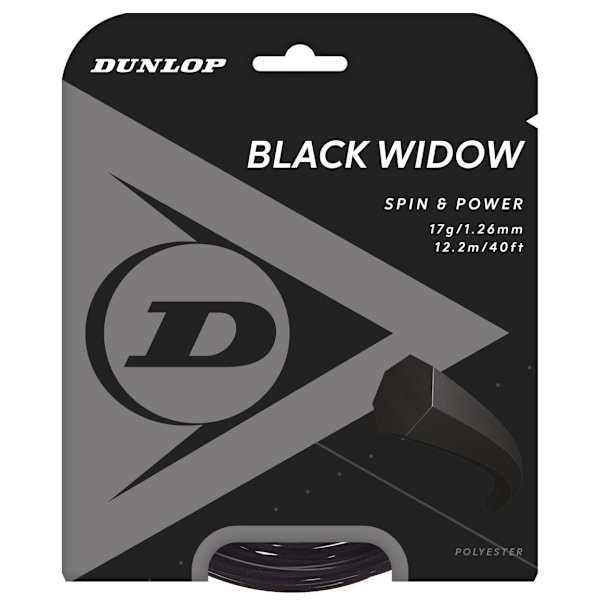 Strings for tennis racket DUNLOP BLACK WIDOW 17g/1.26mm 12m