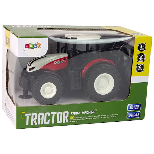 Agricultural Tractor 1:24 Remote Controlled R/C Pilot Farm White Red