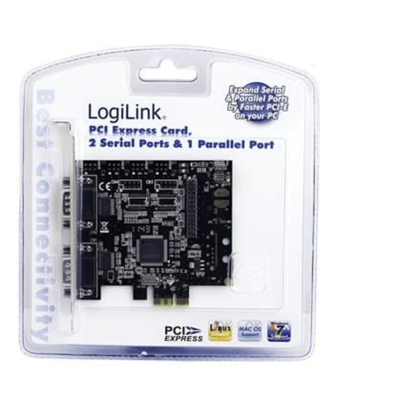CARD adaptor LOGILINK, PCI-Express la 2 x SERIAL DB9M.+ 1 x PARALEL, "PC0033"