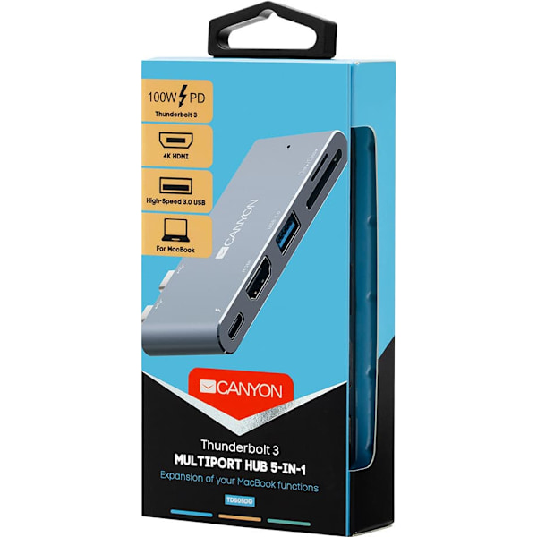 CANYON hub DS-5 5in1 Thunderbolt 3 4k Space Grey