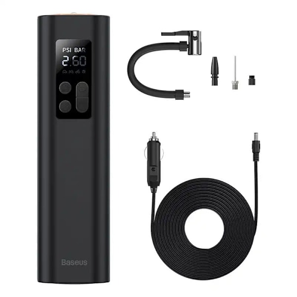 Baseus Car Tool Super Mini Inflator Tyre Pump 15sec Fast Inflation, 4 Tires in 25 Minutes, Black (CRCQ000001)