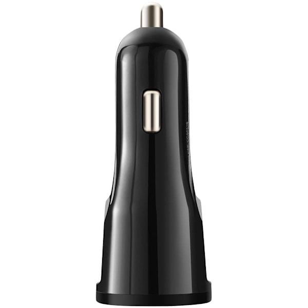 CANYON car charger C-031 2.4A/USB-A built-in MicroUSB Black musta