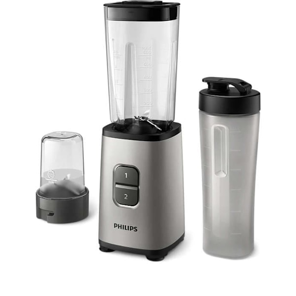 Philips Mini Blender | HR2604/80 Daily Collection | Tabletop | 350 W | Jar material Plastic/Glass | Jar capacity 0.6+0.6 L | Ice crushing | Pearl meta