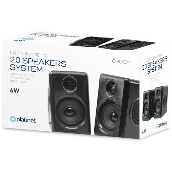 Platinet speakers Groom PSGB 6W 2.0, black