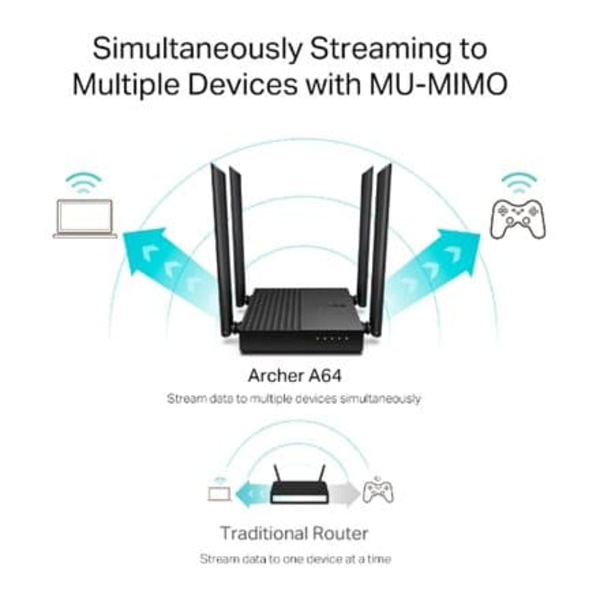 TP-Link ARCHER A64 wireless router Gigabit Ethernet Dual-band (2.4 GHz / 5 GHz) Black