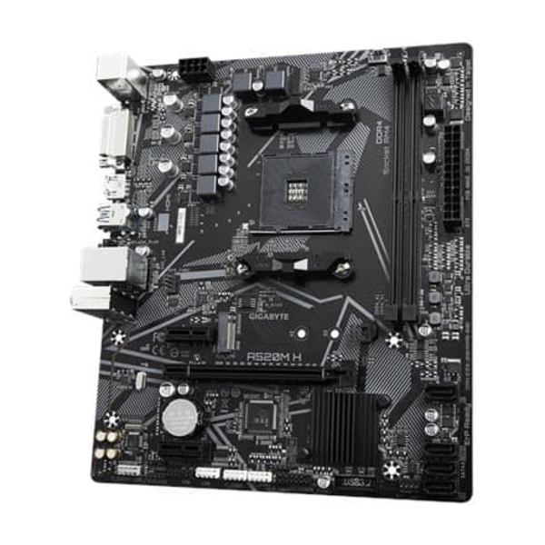 GIGABYTE A520M H Motherboard - Supports AMD Ryzen 5000 Series AM4 CPUs, 4+3 Phases Pure Digital VRM, up to 5100MHz DDR4 (OC), PCIe 3.0 x4 M.2, GbE LAN