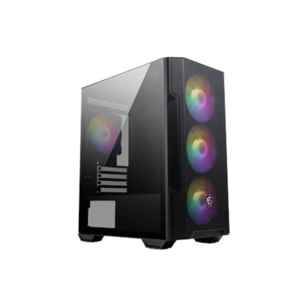 MSI MAG FORGE M100R computer case Micro Tower Black, Transparent Sort, Transparent