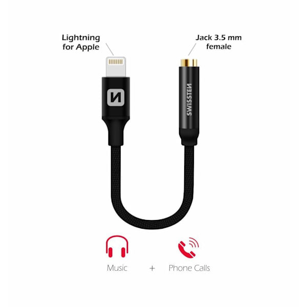 Swissten Lightning to Jack 3.5mm Audio Adapter for iPhone and iPad 15 cm