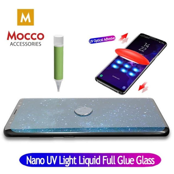 Mocco UV 9H Tempered Glass Full Cover + Eco Glue + Lamp For Apple iPhone 6 Plus / 6S Plus / 7 Plus / 8 Plus Transparent