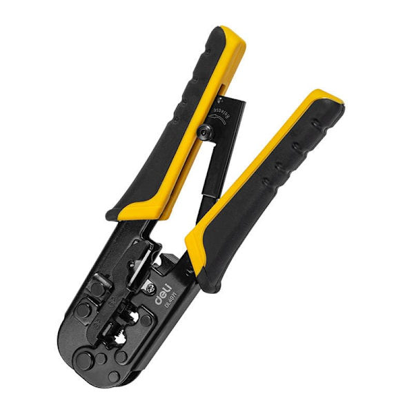 Deli Tools EDL4971 Ethernet Connector Crimping Pliers, 4/6/8P, RJ45/RJ14/RJ12/RJ9